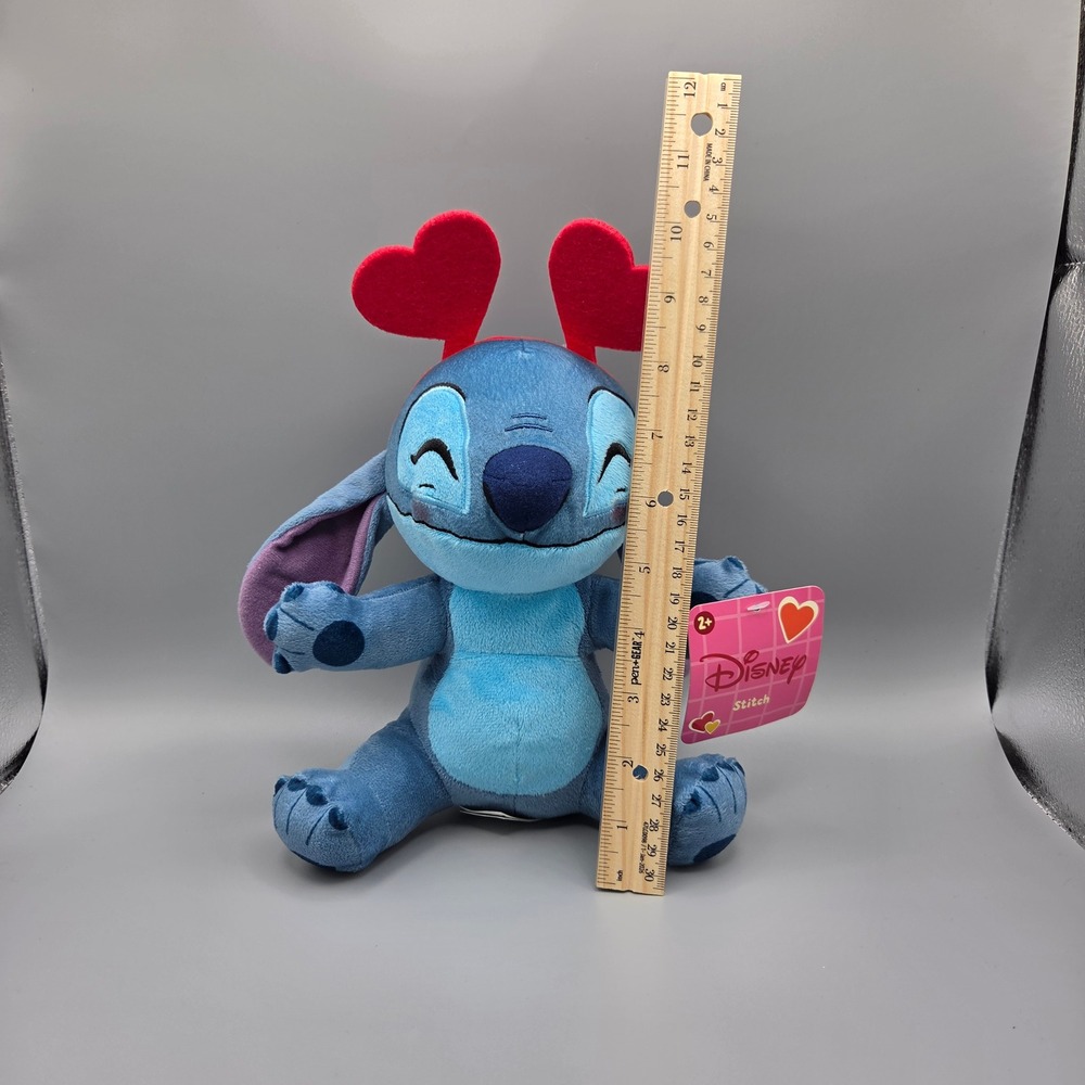 Disney Stitch Valentine‎ Heart Antennas Plush Blue Stuffed Animal New With Tags - Picture 2 of 4